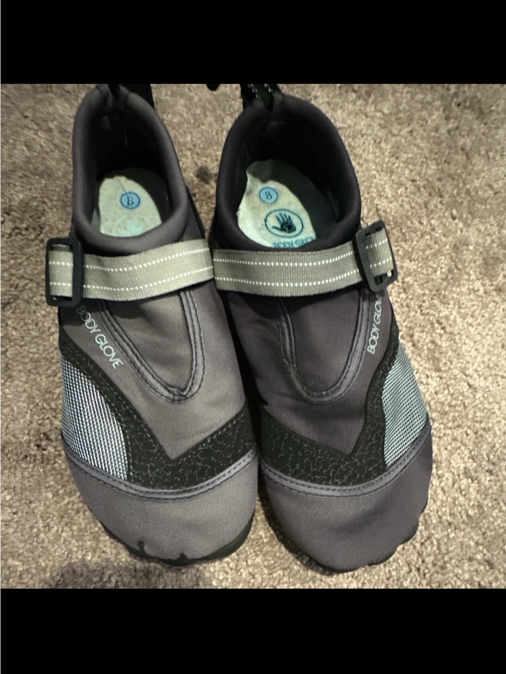 Body Glove  Water Sport Shoes Gray/Black Strap Closure US 8 Medium
